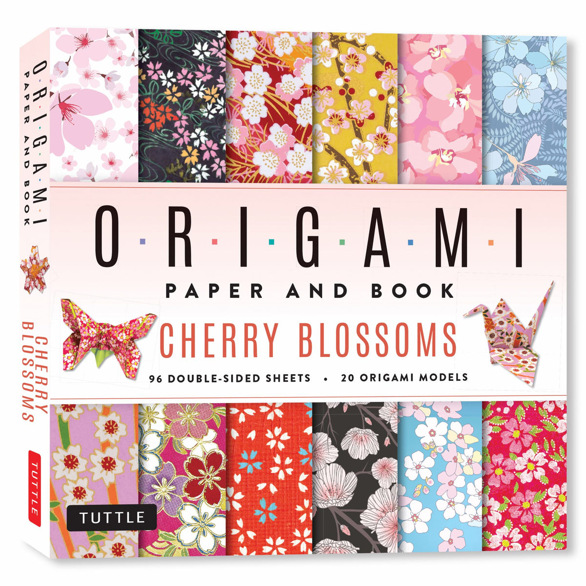 Cherry Blossoms Origami Paper and Book Cover Image
