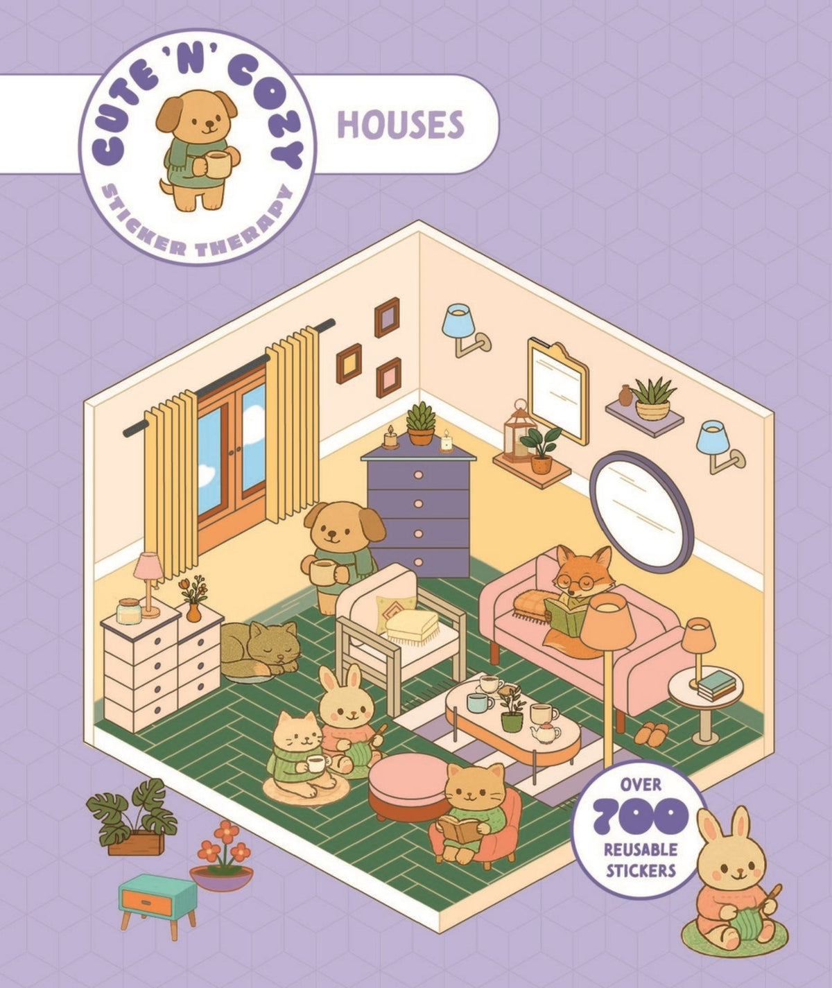 Cute 'n' Cozy Sticker Therapy: Homes Cover Image