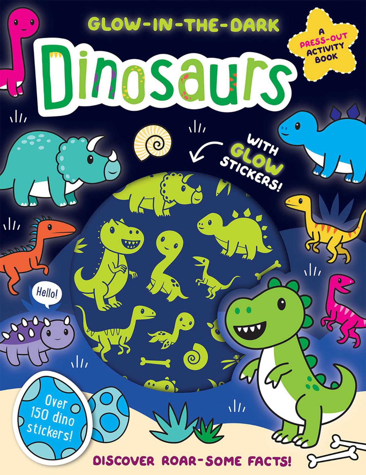 Glow-In-the-Dark Dinosaurs Sticker Activity Book Cover Image