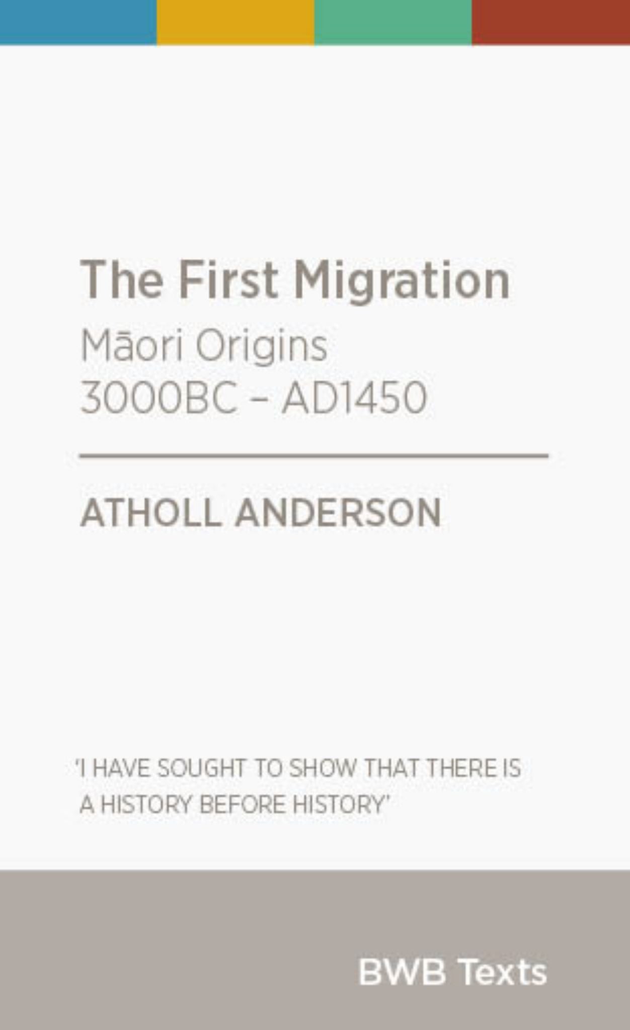 First Migration : Maori Origins 3000bc – Ad1450 Cover Image