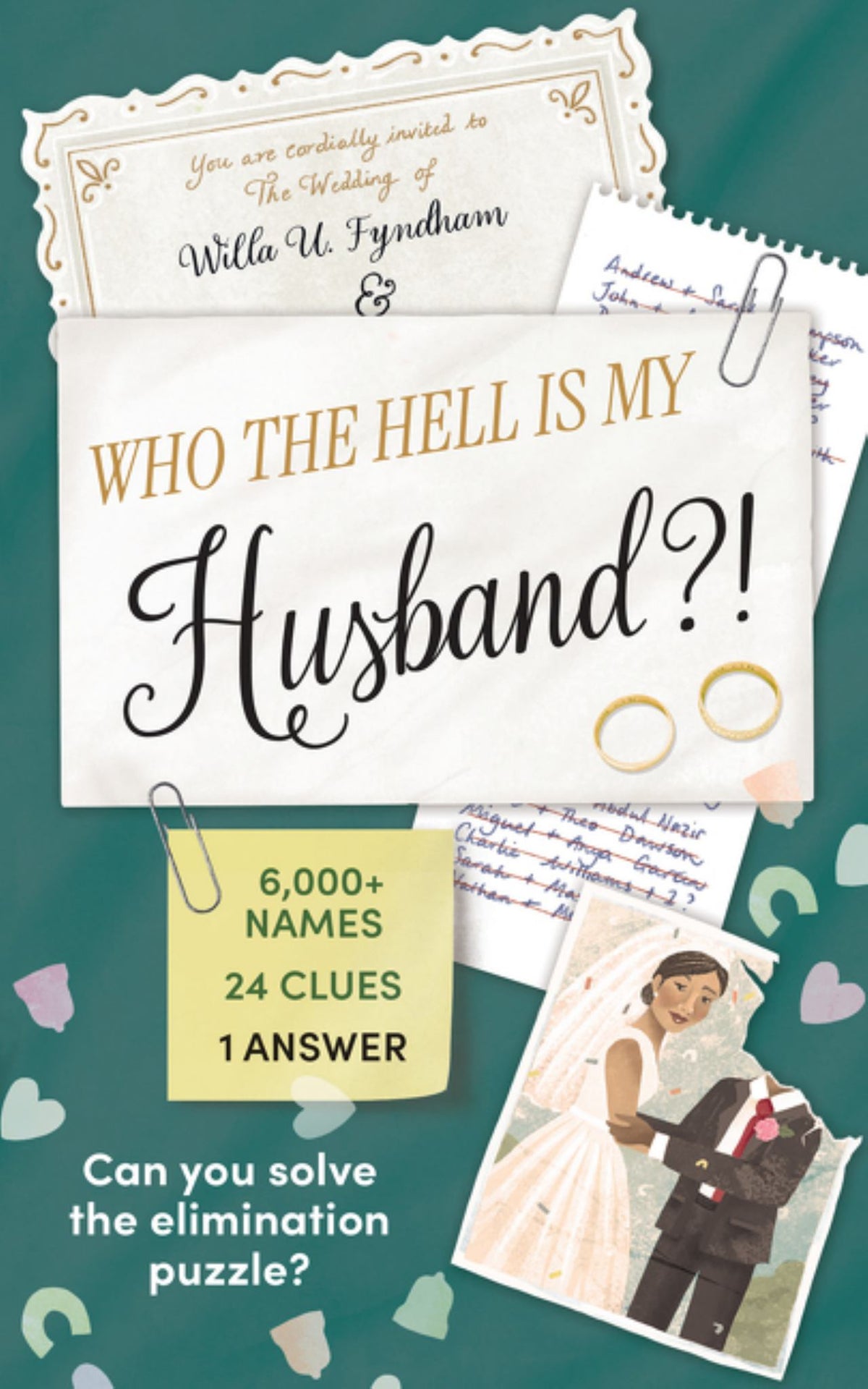 Who the Hell Is My Husband?!: 6,000+ Names, 24 Clues, 1 Answer. Can You Solve the Elimination Puzzle? Cover Image