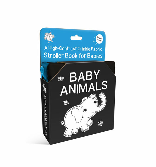 Baby Animals: a High-Contrast Crinkle Fabric Stroller Book for Babies Cover Image