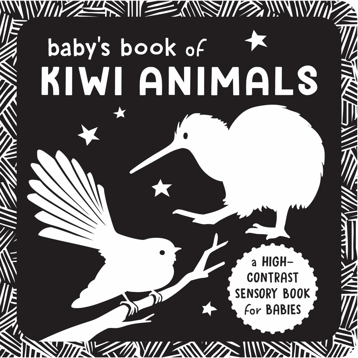 Baby's Book of Kiwi Animals - High Contrast Sensory Book for Babies Cover Image