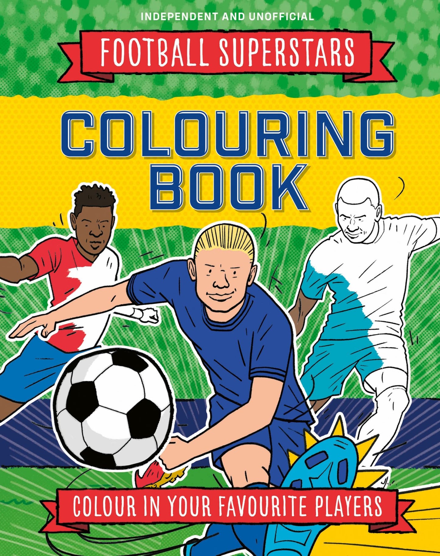 Football Superstars Colouring Book Cover Image