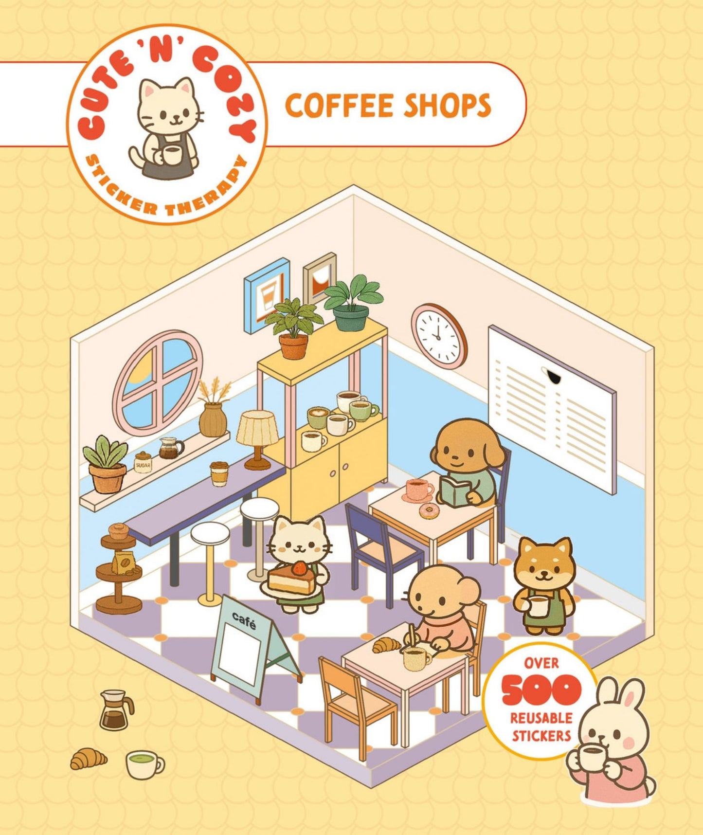 Cute 'n' Cozy Sticker Therapy: Coffee Shops Cover Image
