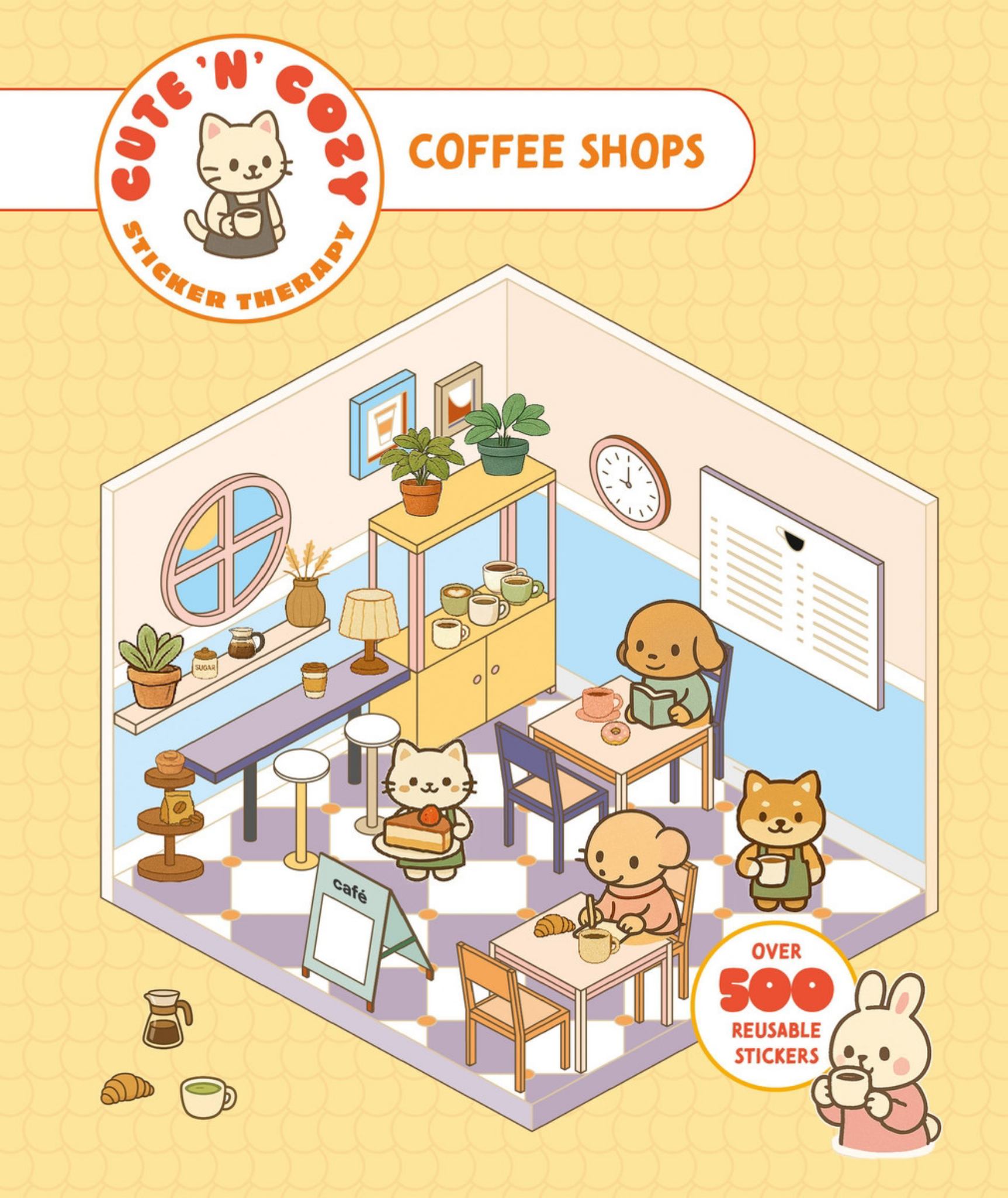 Cute 'n' Cozy Sticker Therapy: Coffee Shops Cover Image