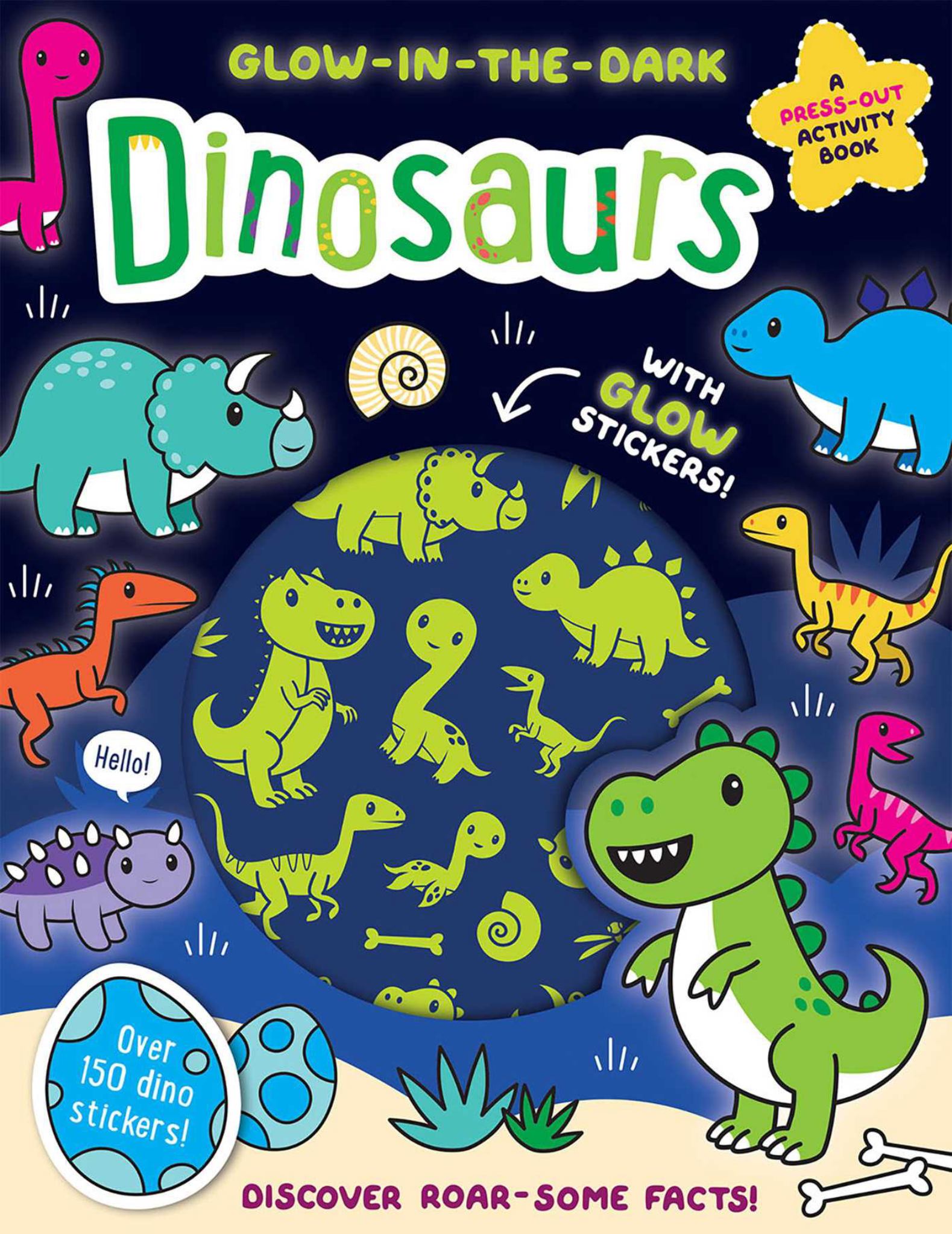 Glow-In-the-Dark Dinosaurs Sticker Activity Book Cover Image