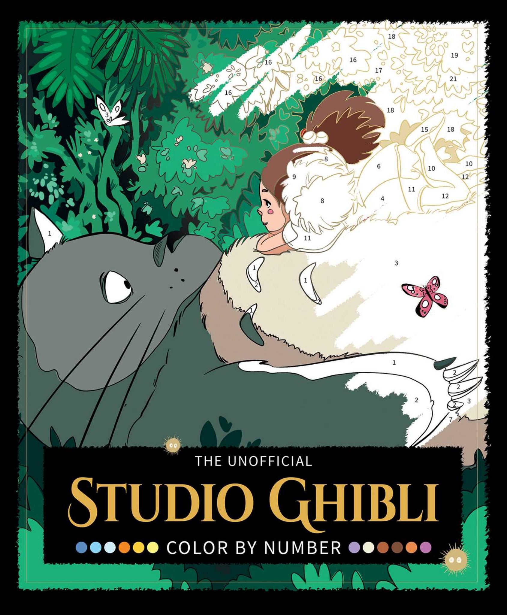 The Unofficial Studio Ghibli Color by Number Book Cover Image